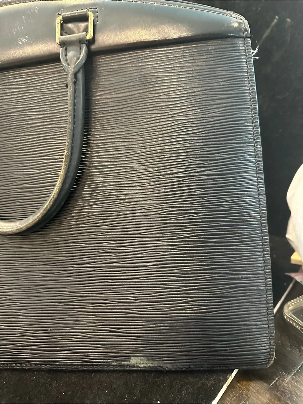 Louis Vuitton #246 Black Epi Leather Briefcase with Top Handles PROJECT BAG